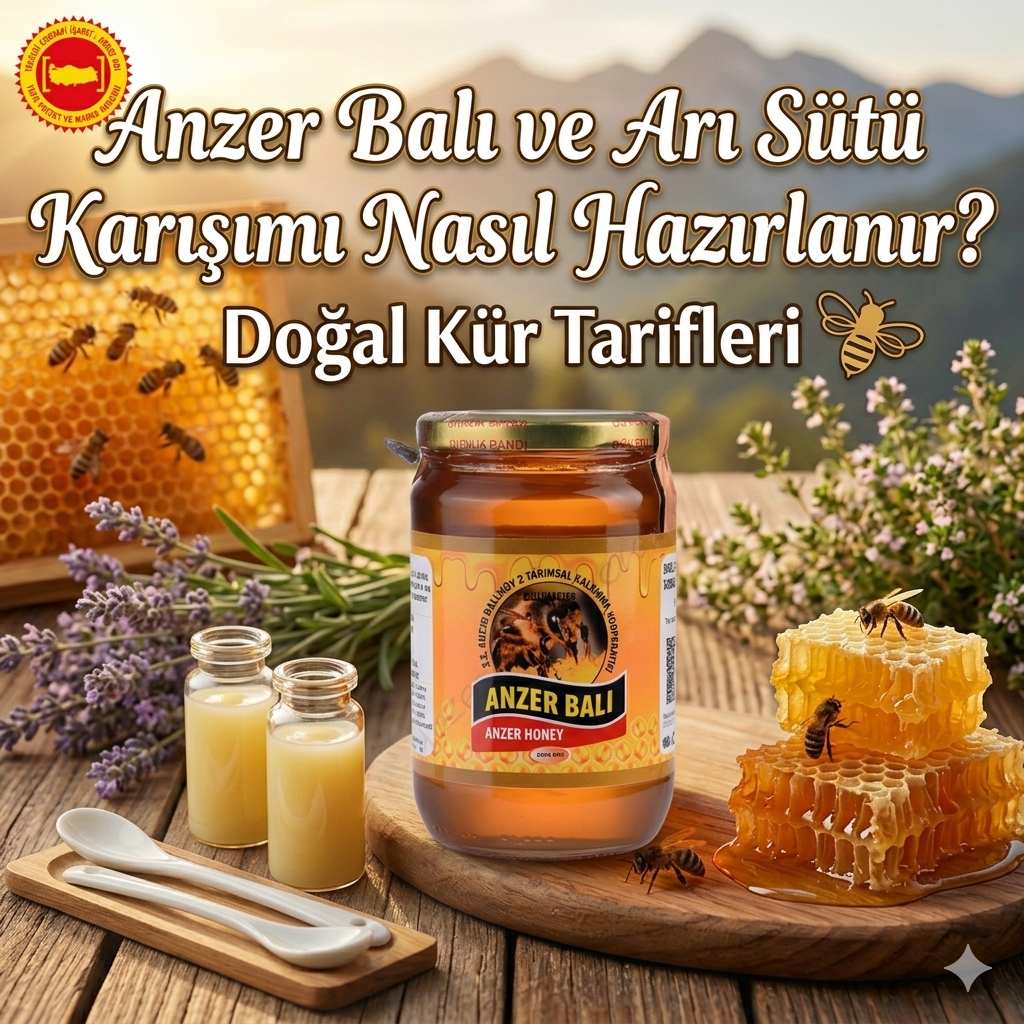 Anzer balı ve arı sütü karışımı doğal kür tarifleri
